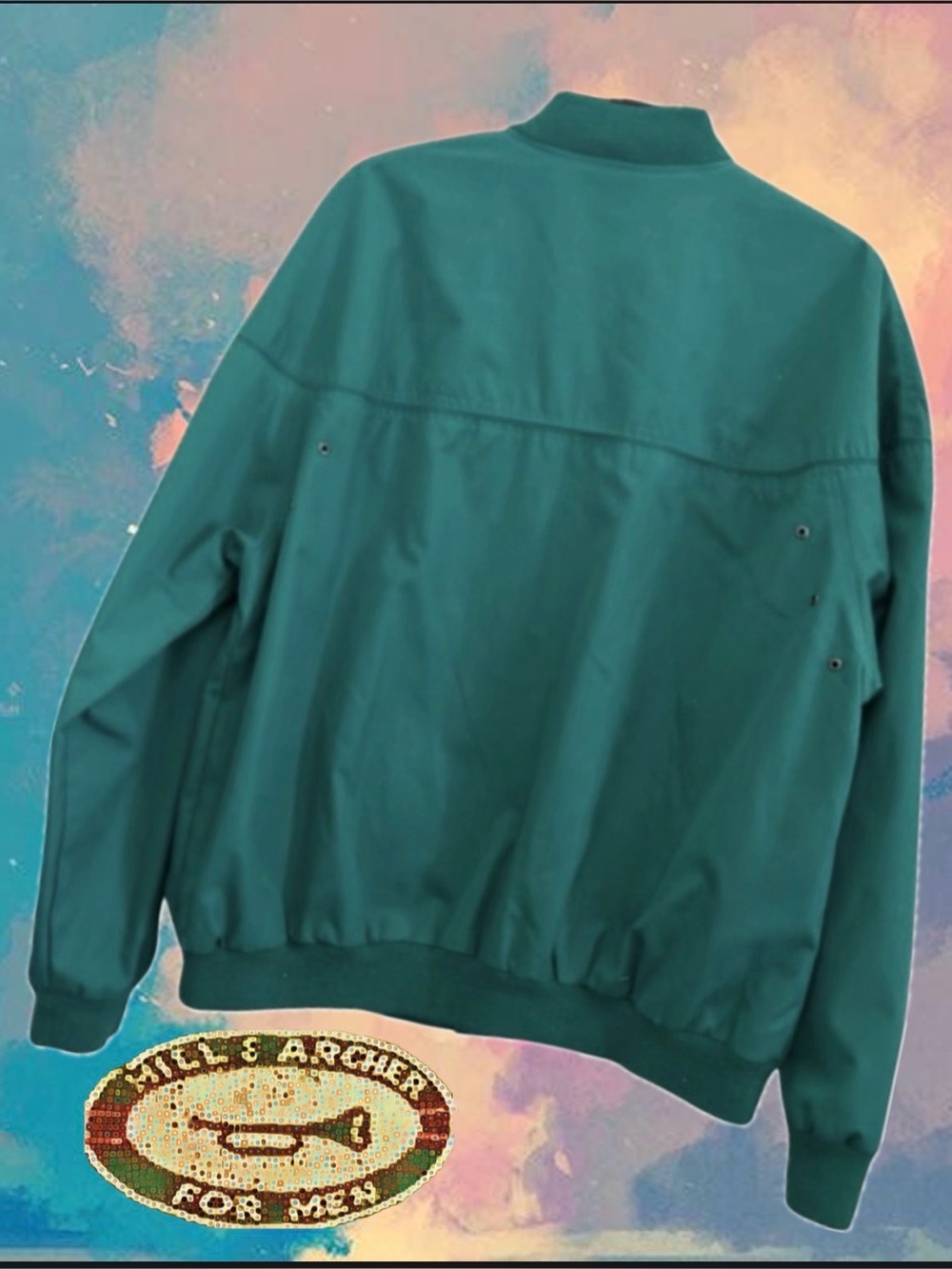 Hill & Archer Teal Bomber Jacket - Picture 7 of 8
